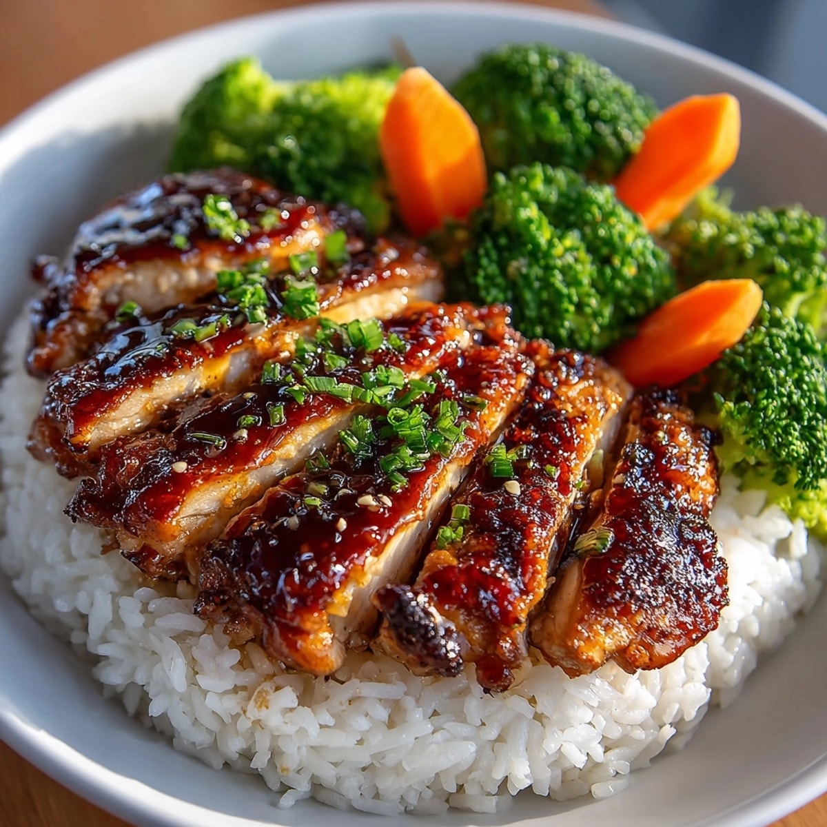Close-up view of deliciously glazed Easy Teriyaki Chicken, a quick family meal.