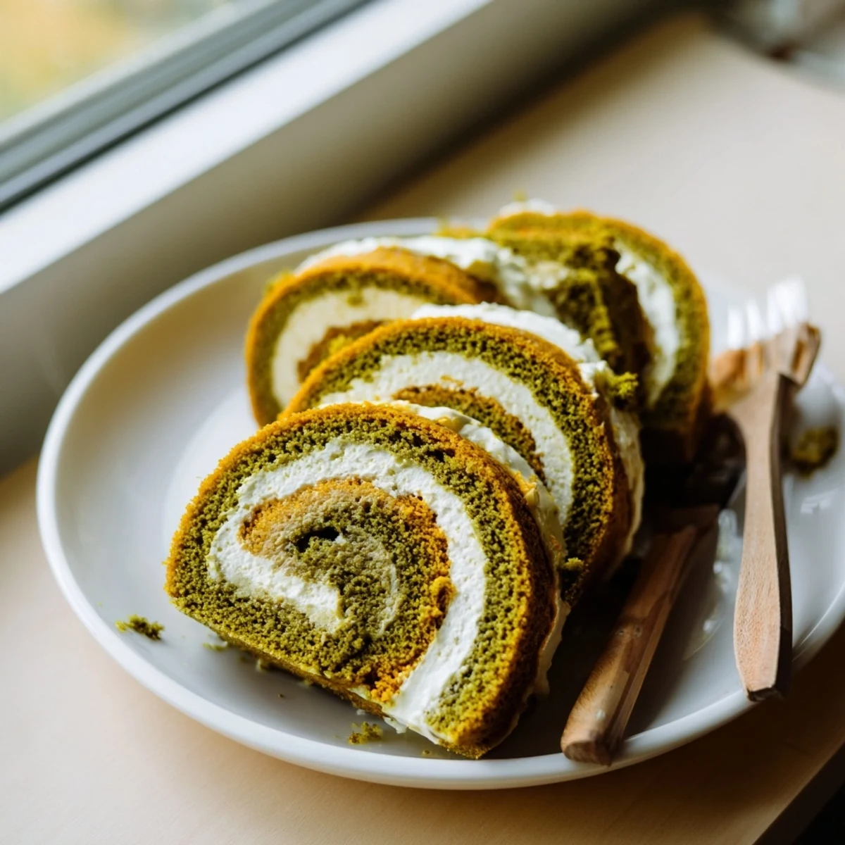 Matcha Pumpkin Muffin Roulades