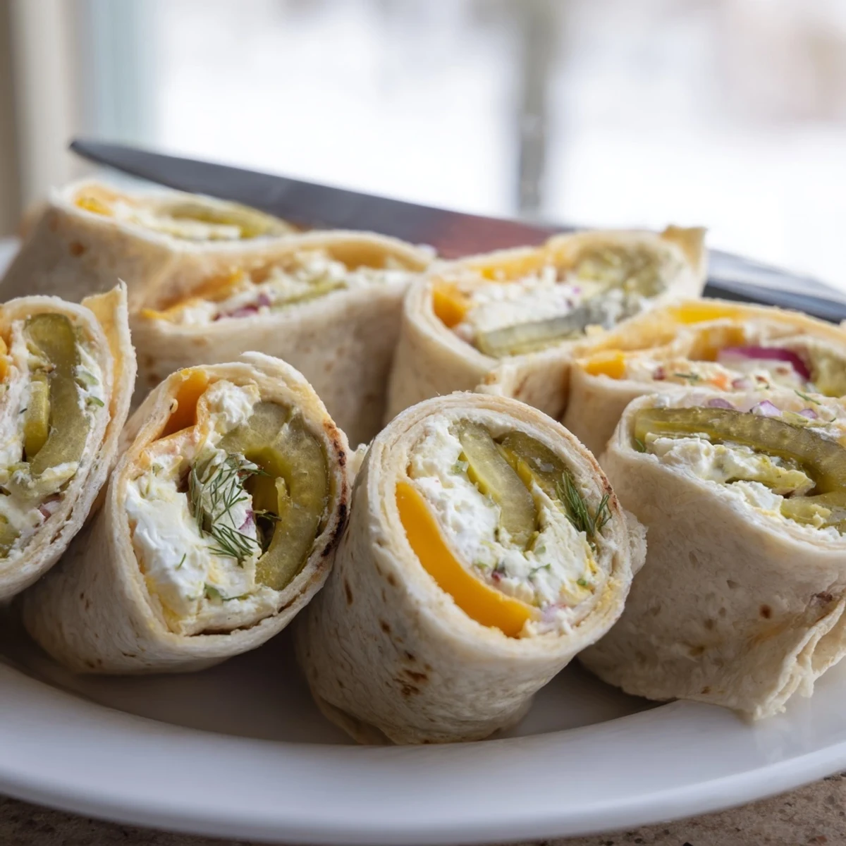 Savory pickle-in-a-blanket wraps, perfect for picnics or quick, tasty bites.