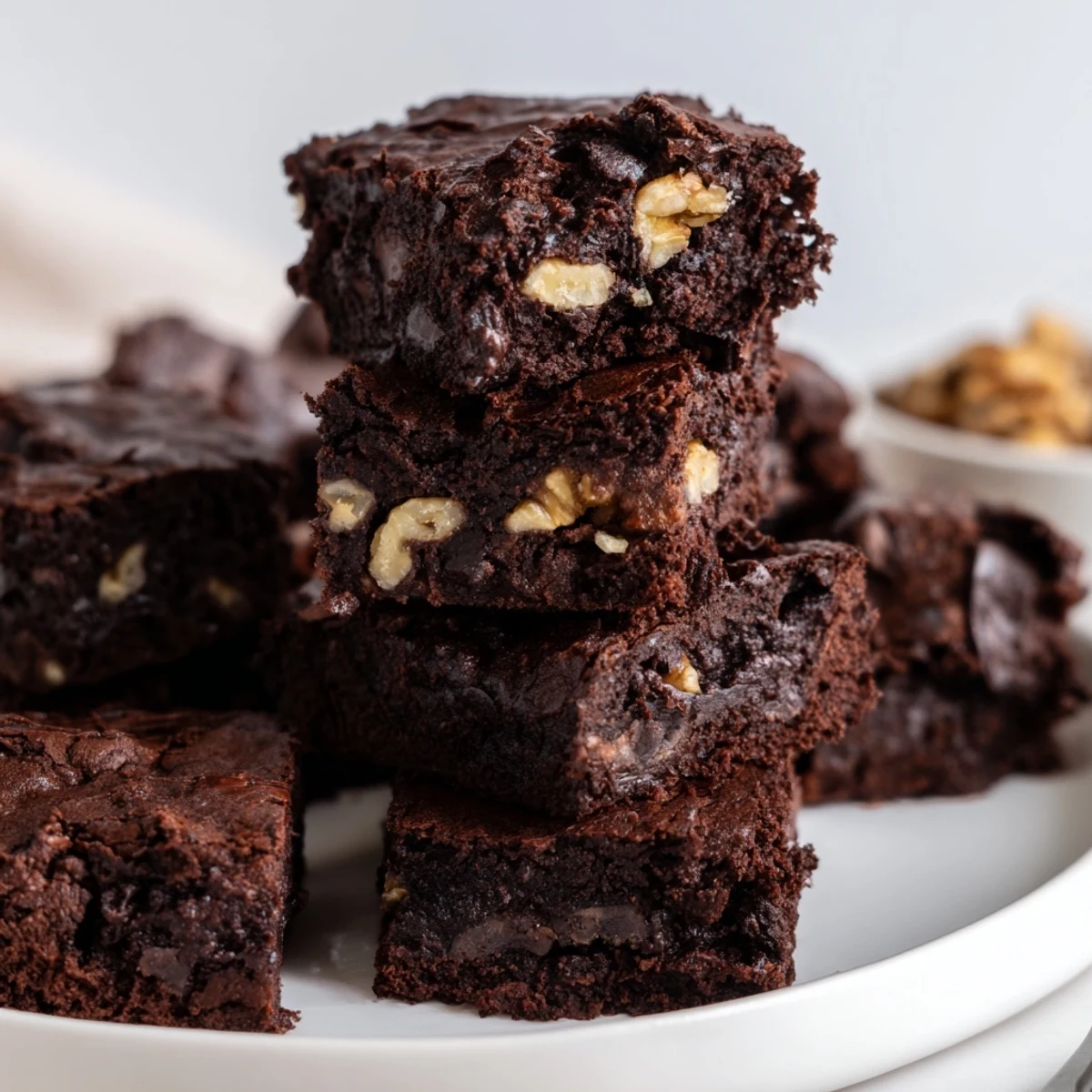 Decadent zero-waste brownies featuring nut-milk pulp and rich chocolate flavor.  