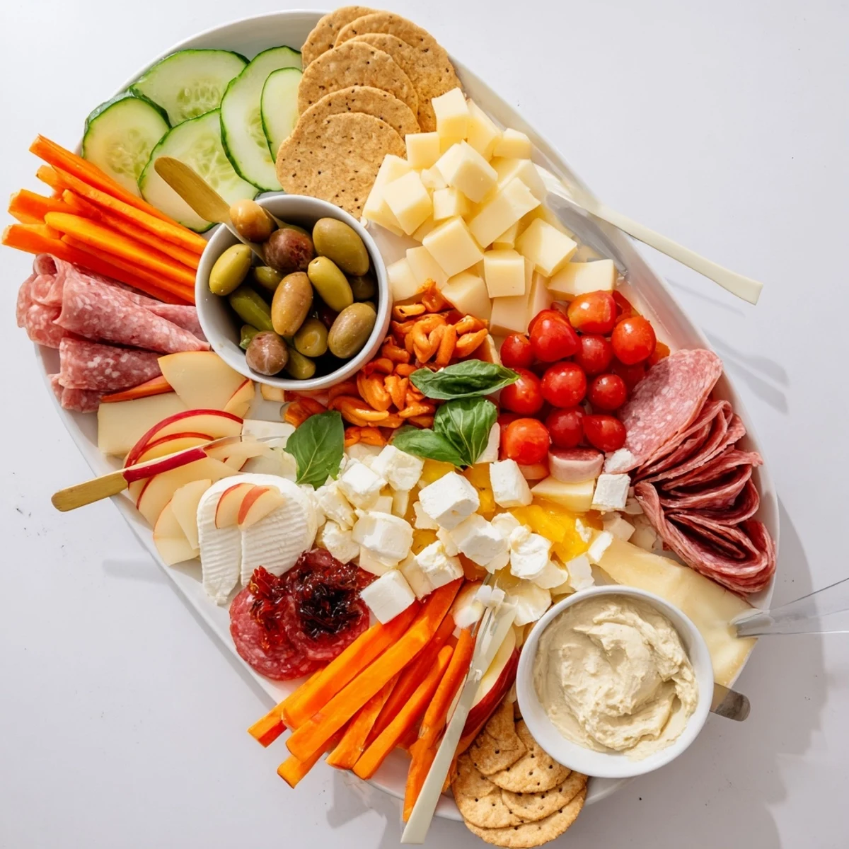 Artfully arranged Girl Dinner Platter featuring assorted meats, cheeses, and fresh fruits.