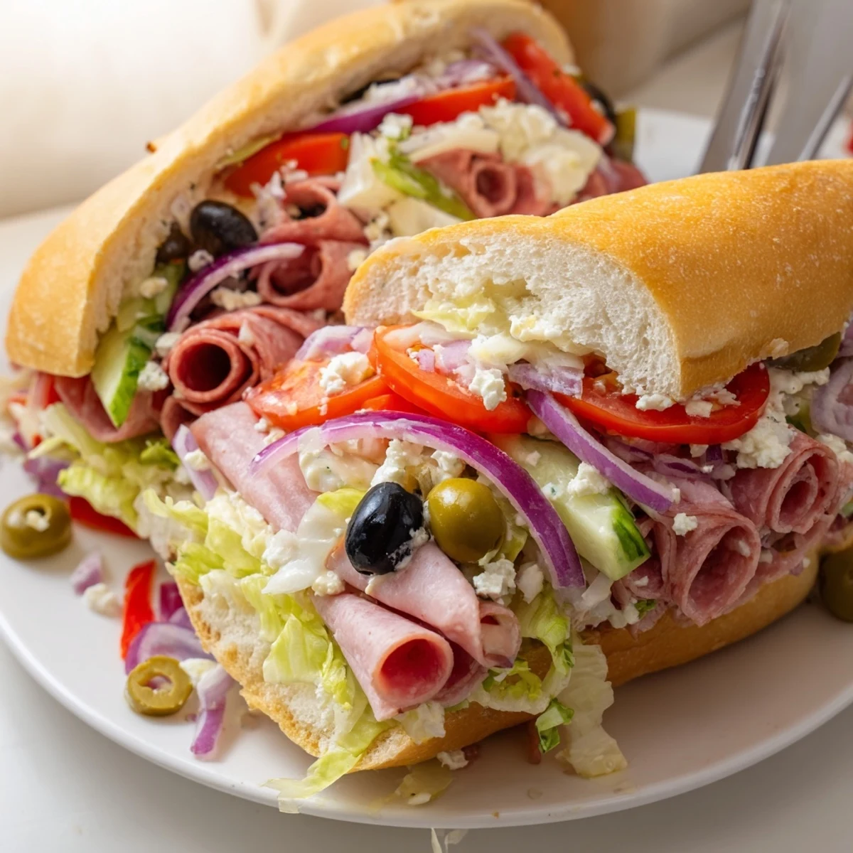 Vibrant Flavor Mash-Up Sandwiches loaded with fresh veggies and savory meats.  