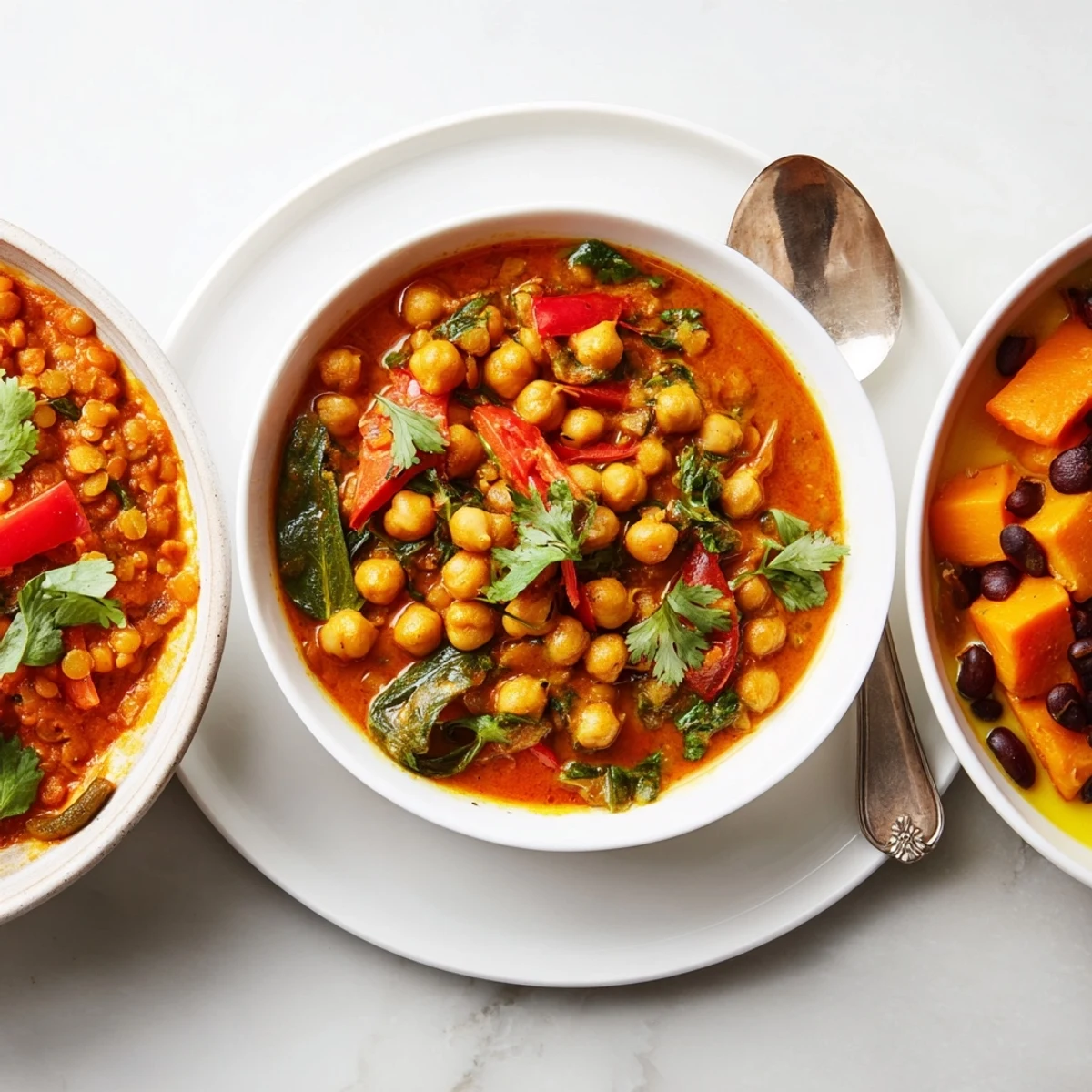 Vibrant Thai Red Lentil Curry simmering with colorful veggies, perfect for weeknight dinners.  