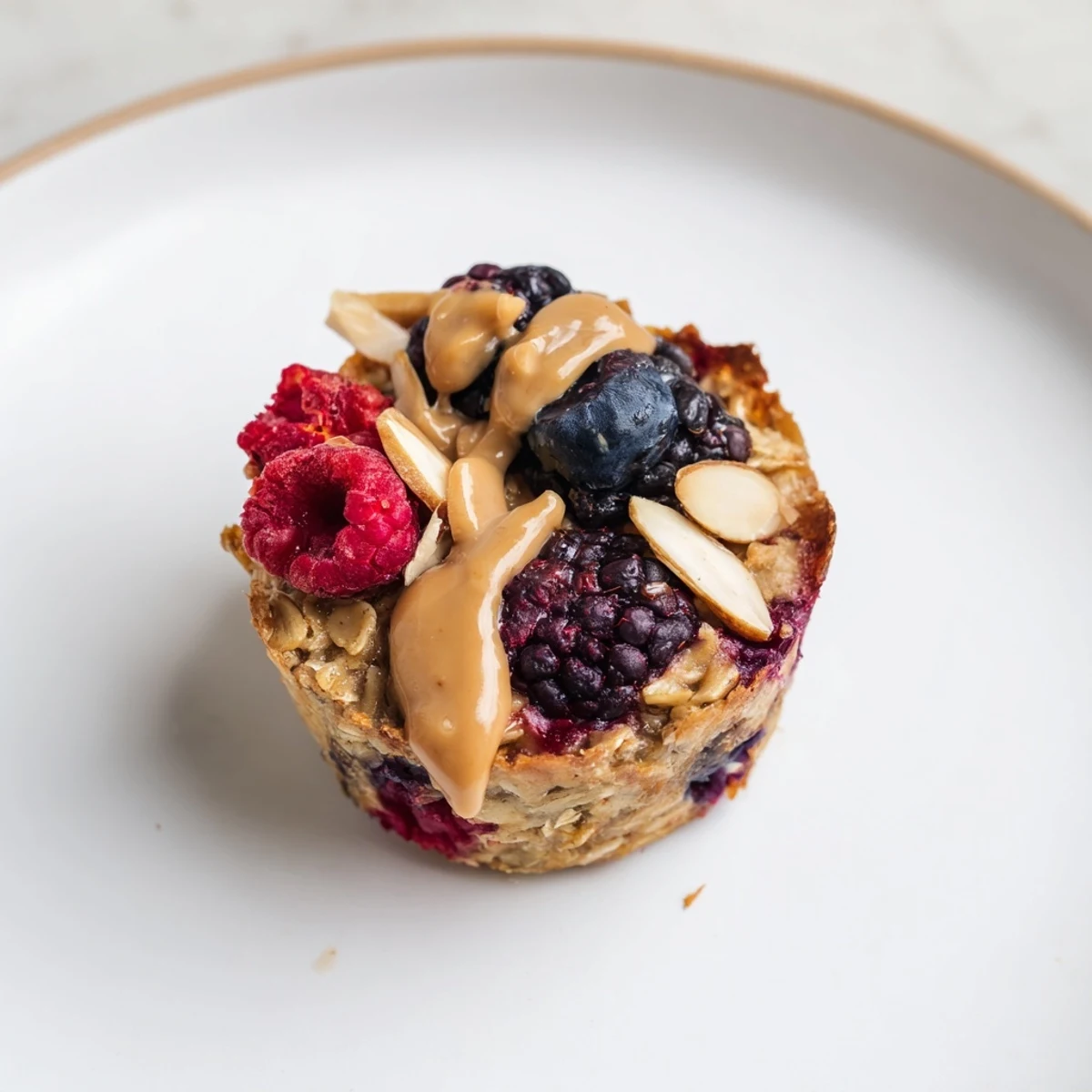 Baked Oatmeal Cups Almond Butter