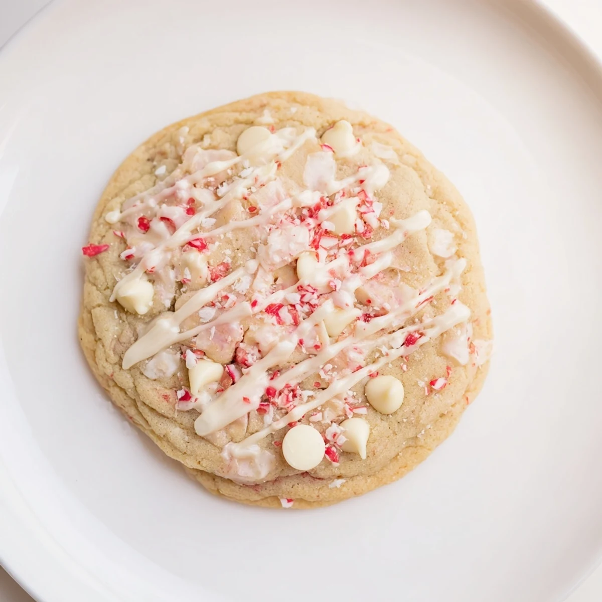 Chewy White Chocolate Peppermint Bark Cookies, sprinkled with peppermint, ready for a delicious festive treat.
