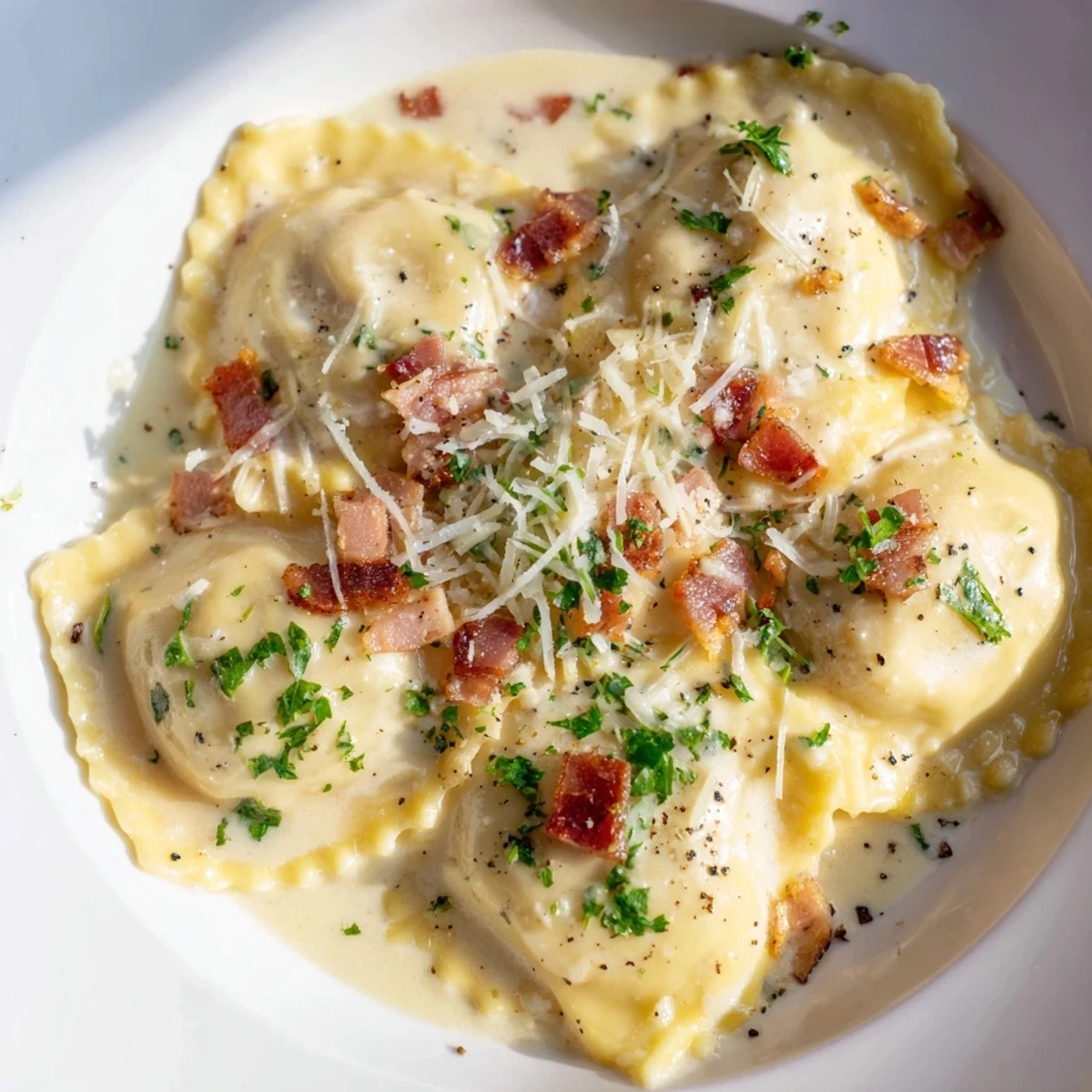 Olive Garden Ravioli Carbonara
