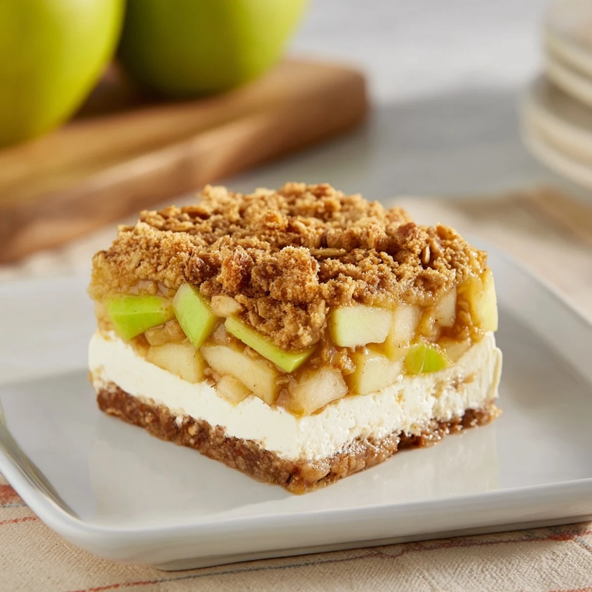 Apple Crisp Cheesecake Bars