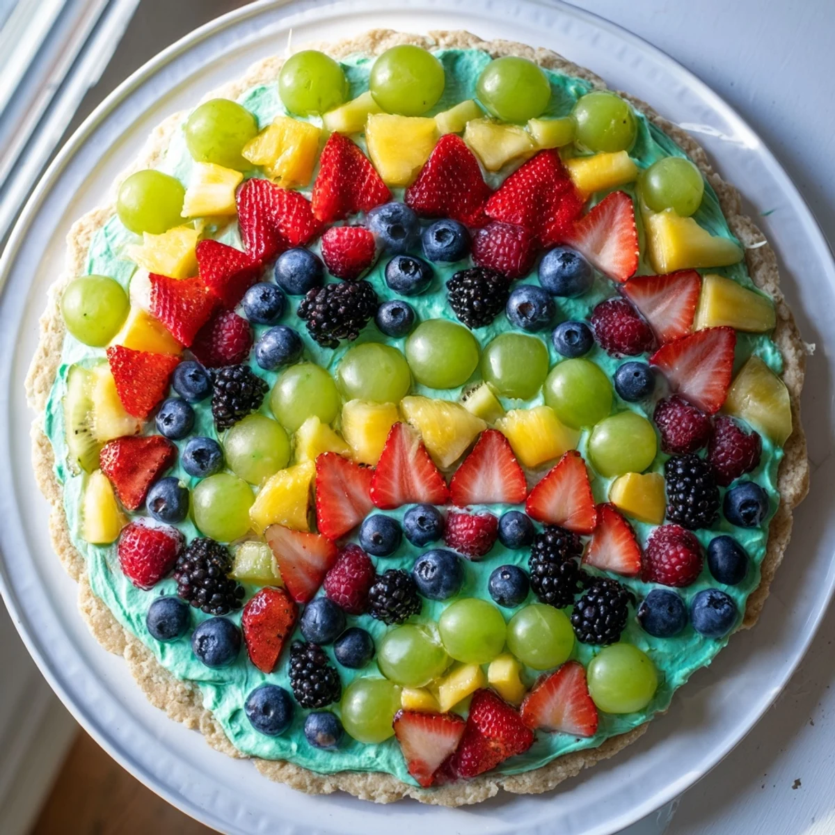 Mermaid Tail Fruit Pizza