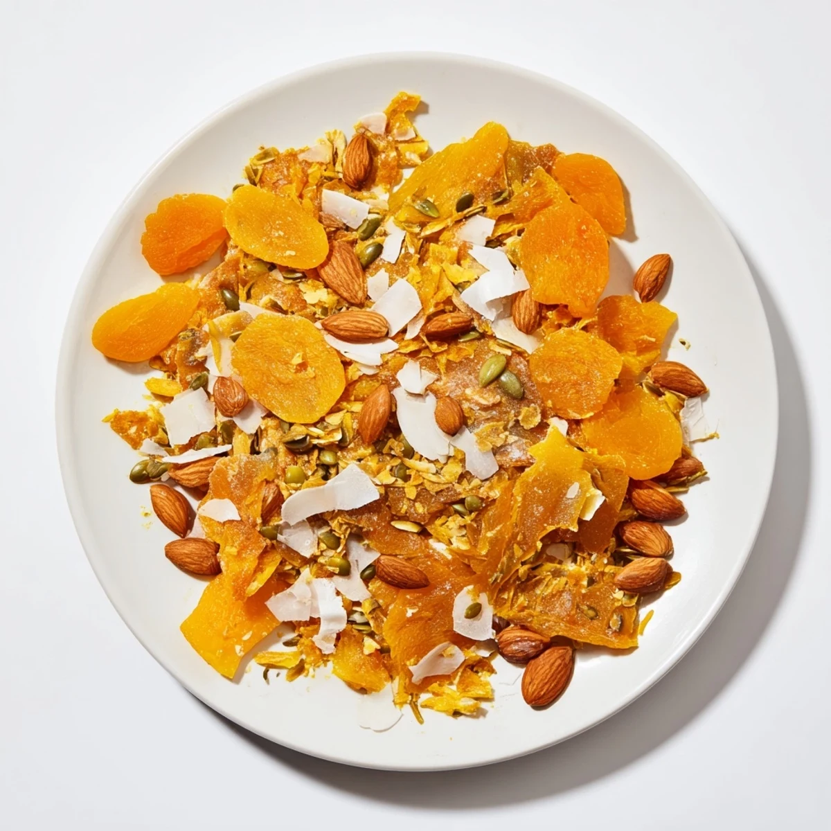 Golden, glistening dried apricots nestled beside rich, crunchy almonds in this simple Almonds and Dried Apricots snack.
