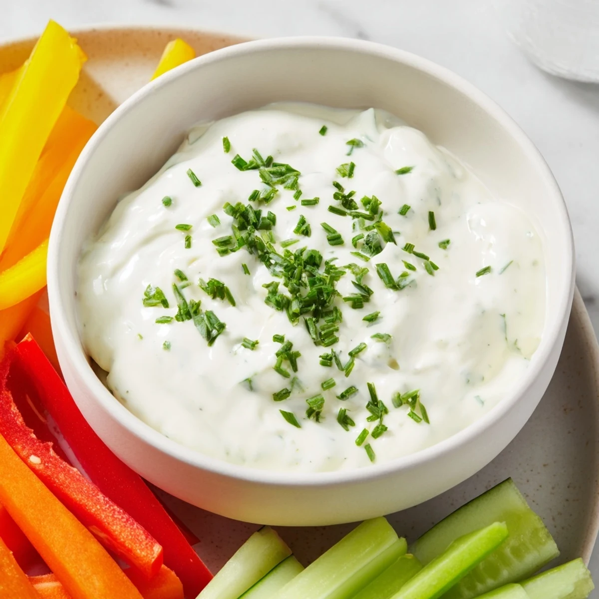 Cool and refreshing, this Kids Dip: Cream Cheese and Ranch Dip is perfect for snacking with fresh vegetables.