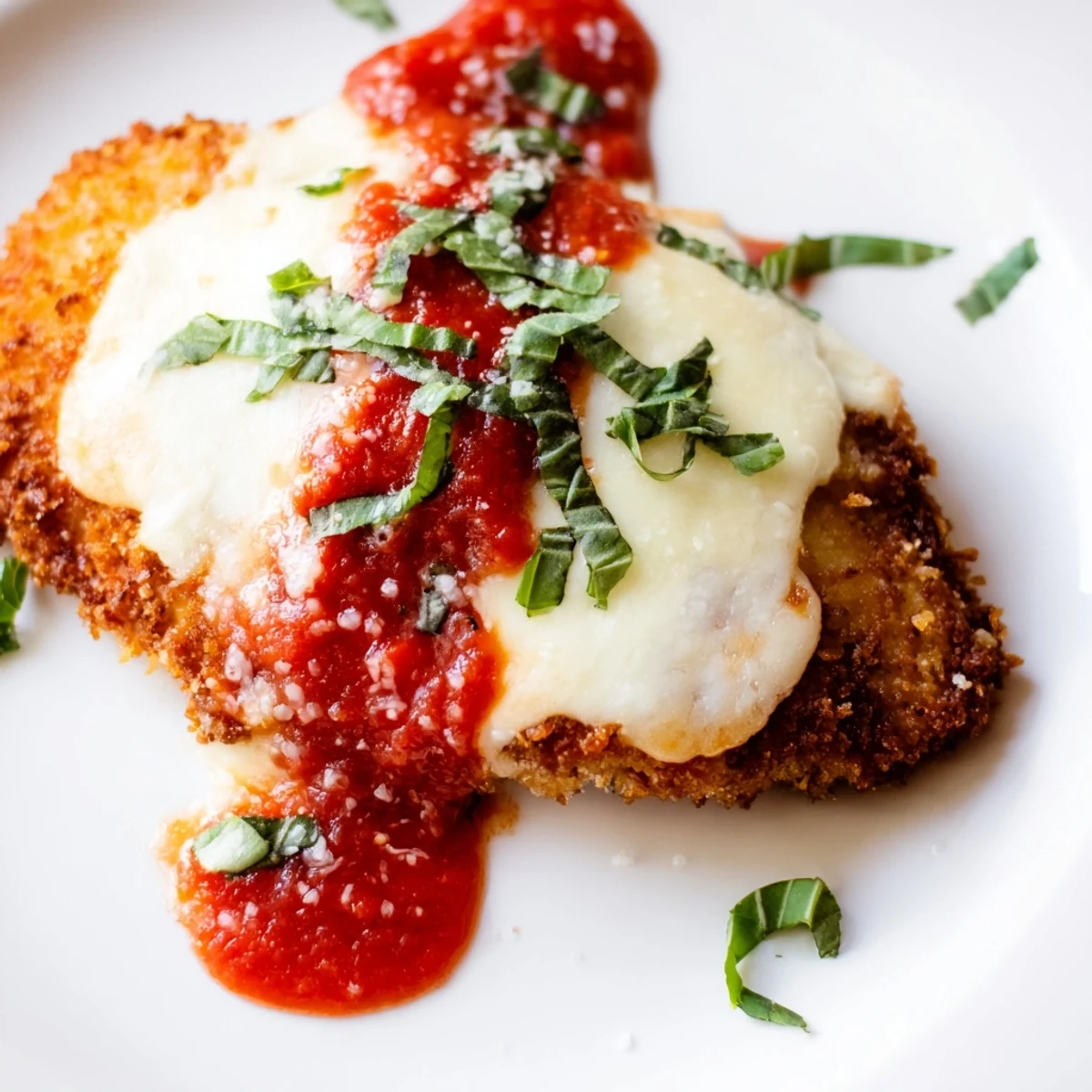 Golden-brown Crispy Chicken Parm Wrap served with a side of extra marinara for dipping on a rustic table.