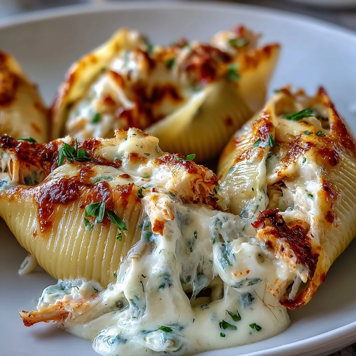 Creamy Seafood Stuffed Shells