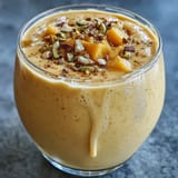 Vibrant, smooth Mango Lassi Smoothie, perfect for a cool, sweet summer treat.