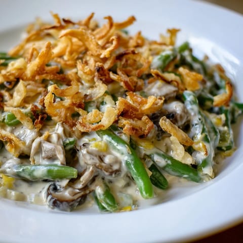 Tender green beans and savory mushrooms make this classic Old-School Green Bean Casserole irresistible.  