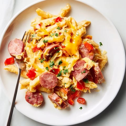 Smoked Sausage Cheddar Pasta