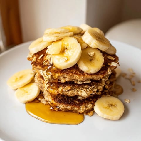 Banana Oat Fluffy Pancakes