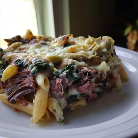 Steak Spinach Artichoke Pasta