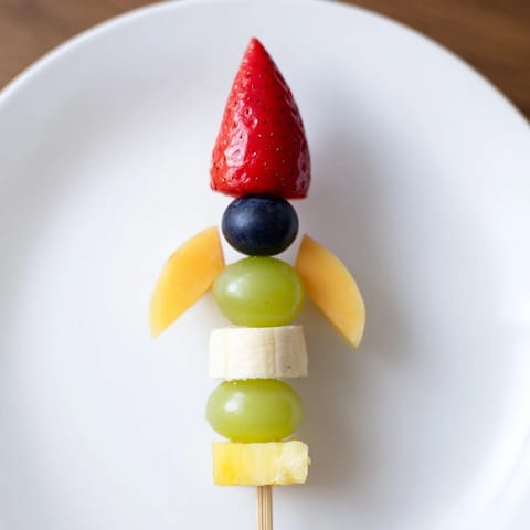 Rocket Ship Fruit Skewers