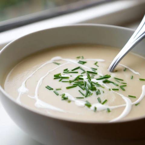 Celery root bisque served warm in a rustic bowl, perfect for elegant autumn dinners.