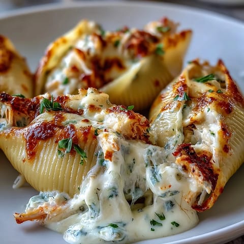 Creamy Seafood Stuffed Shells