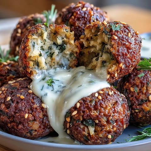 Crispy air fryer falafel with vibrant green tahini sauce, served golden brown and fresh.  