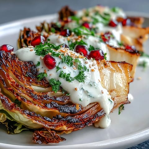Grilled Cabbage Wedges with Tahini #616