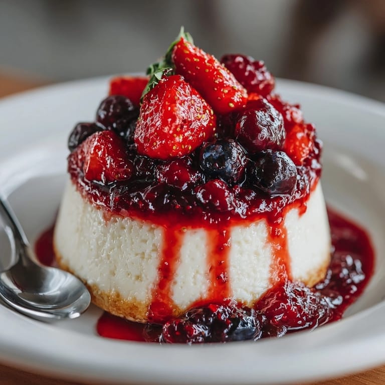 Perfectly set Panna Cotta, a simple yet elegant dessert, ready to savor with berries.