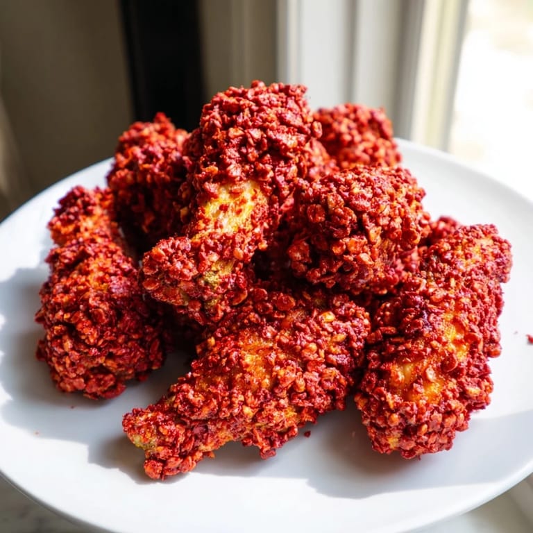 Savory chicken wings coated in crushed pretzels, perfect for parties and deliciously spicy bites.