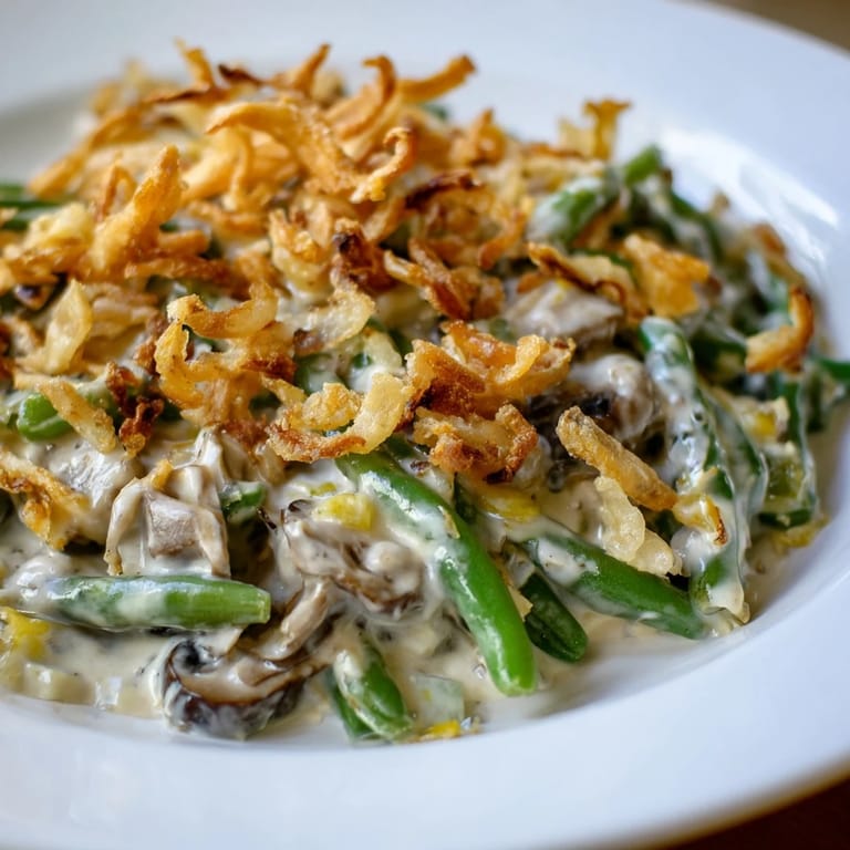Tender green beans and savory mushrooms make this classic Old-School Green Bean Casserole irresistible.  