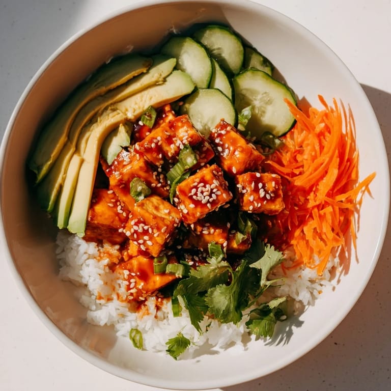 These Chili-Mayo Baked Tofu Bowls feature perfectly baked tofu, offering a spicy, satisfying, meatless dinner.