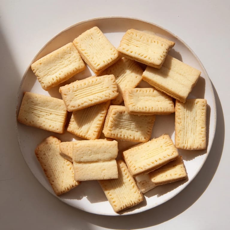 A plateful of sweet, melt-in-your-mouth shortbread cookies, ideal for sharing on any occasion.
