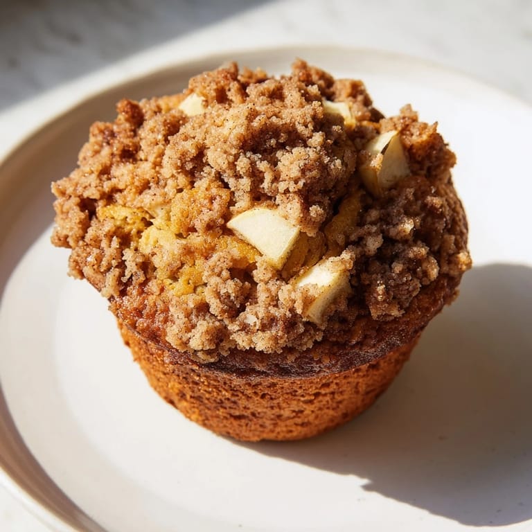 Close-up of fluffy tasty apple muffins, showcasing the juicy apple pieces and sweet crumb detail.