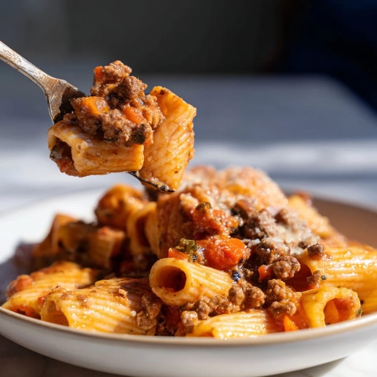A close-up of a bowl of Classic Tuscan Ragu, rich and savory, perfect for a comforting Italian meal.