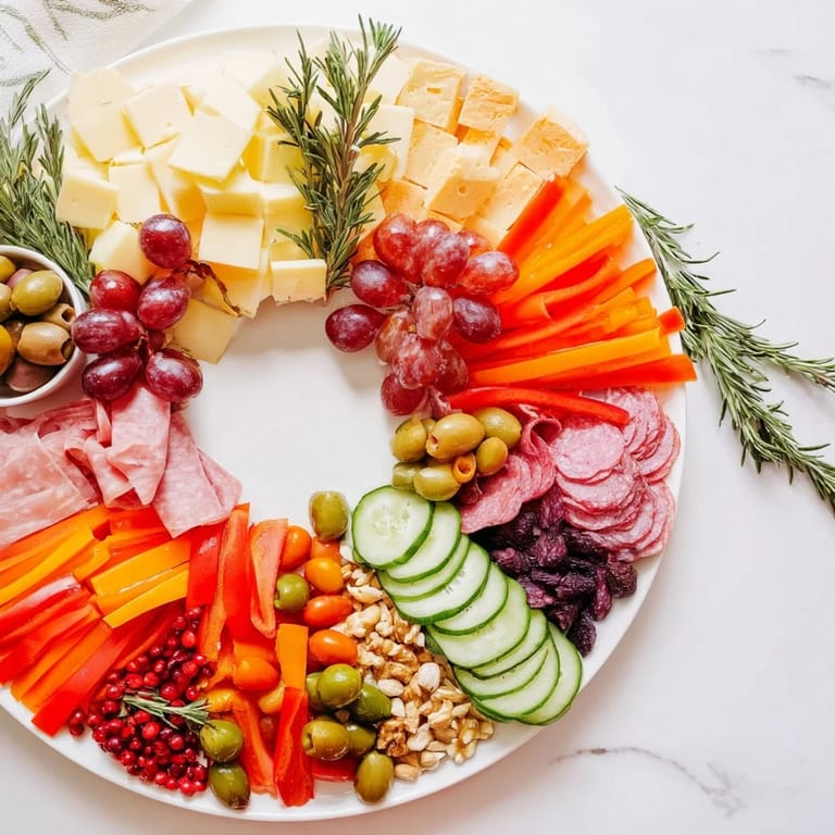 A crowd-pleasing, delicious Simplified Grazing Board Wreath ready for your holiday party guests.