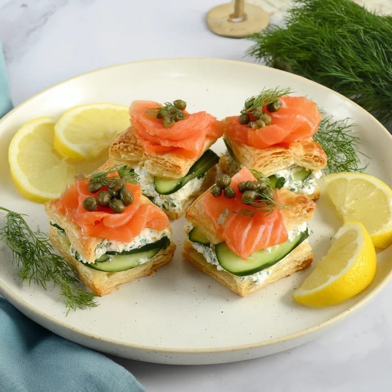 A close-up of Étoiles Filantes Assiette de Fin dAnnée showcasing creamy herbed cheese and delicate salmon slices.