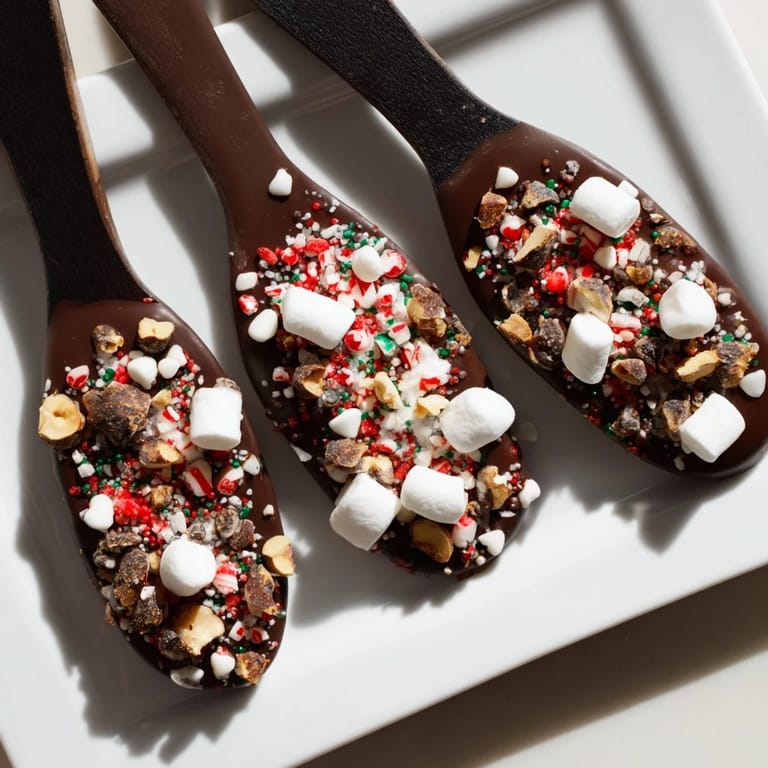 See the festive hot chocolate spoon toppings board, ready for cozy, comforting hot chocolate creations.