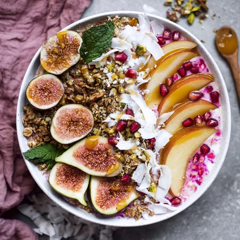 A close-up of a festive Fig and Date Snowdrift Platter, ready to serve with fresh mint sprigs.