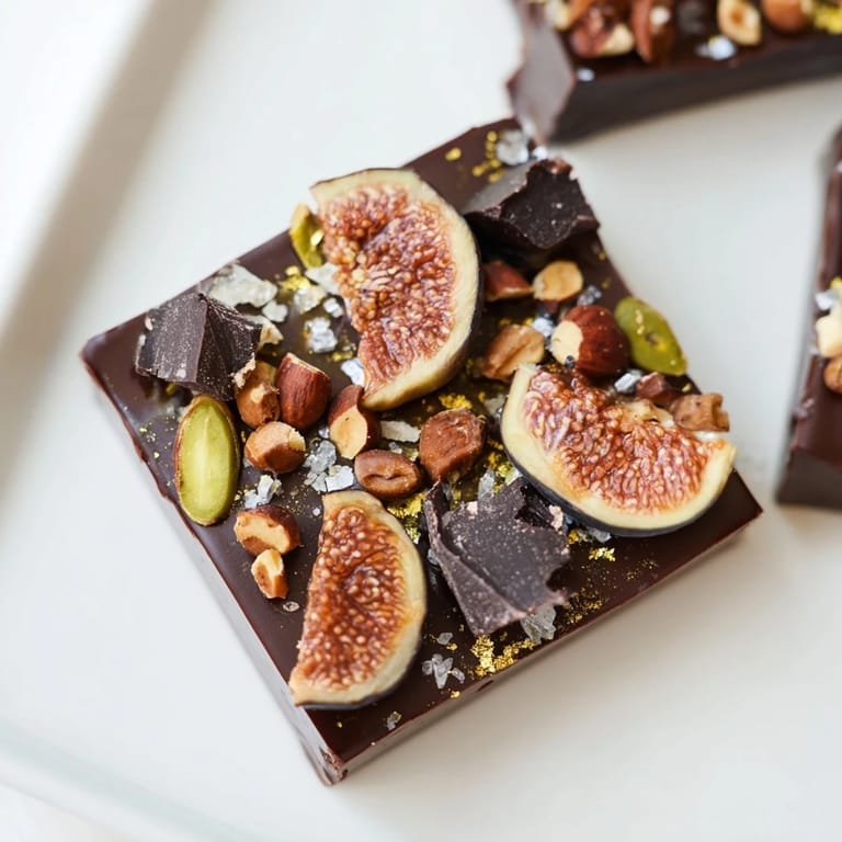 Deliciously dense Midnight Mosaic dessert square, showcasing a mosaic of figs and dark chocolate.