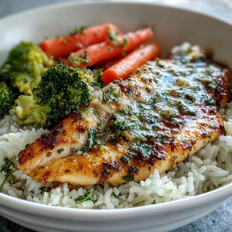 Easy weeknight baked tilapia bowl featuring tender fish, steamed vegetables, and fluffy rice, served in a white ceramic bowl.
