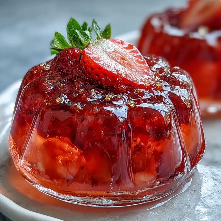Elegant Valentine Strawberry Champagne Jello Shots topped with whipped cream and gold sprinkles, a festive party treat with bubbly flair.