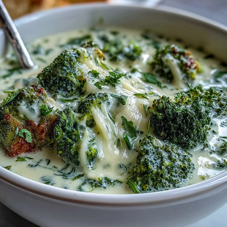 Velvety broccoli cheddar soup made healthier with Greek yogurt, served hot with a sprinkle of sharp cheddar on top.