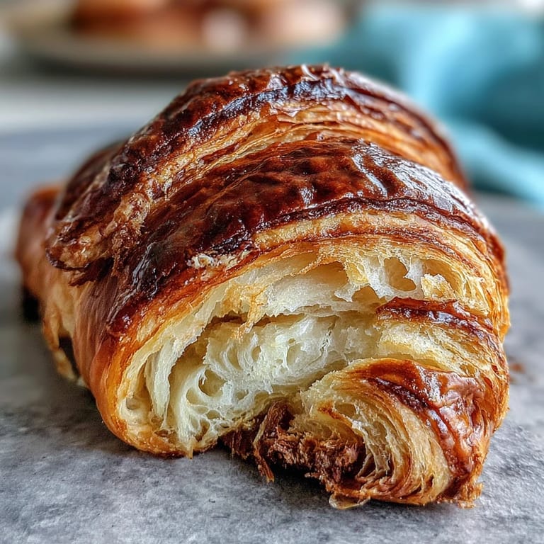 Artisan sourdough croissants showcasing delicate, buttery layers and a golden-brown crust, ready to enjoy warm from the oven.