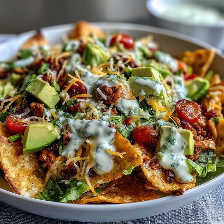 Healthy Easy Taco Salad Bowls with Greek Yogurt Ranch: A colorful dish with seasoned turkey, fresh vegetables, and creamy dressing served in crispy tortilla bowls.