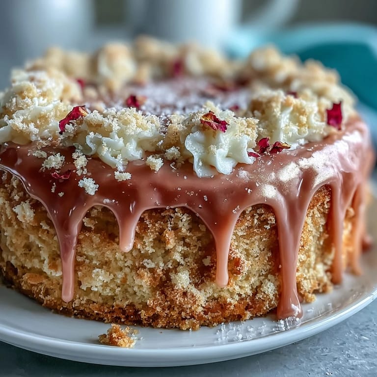 Sumptuous pink velvet cake for a bridal shower, featuring a beautiful rosé wine flavor and gold accents.