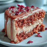 Elegant Bridal Shower Rosé Velvet Cake, adorned with shimmering gold drip icing.